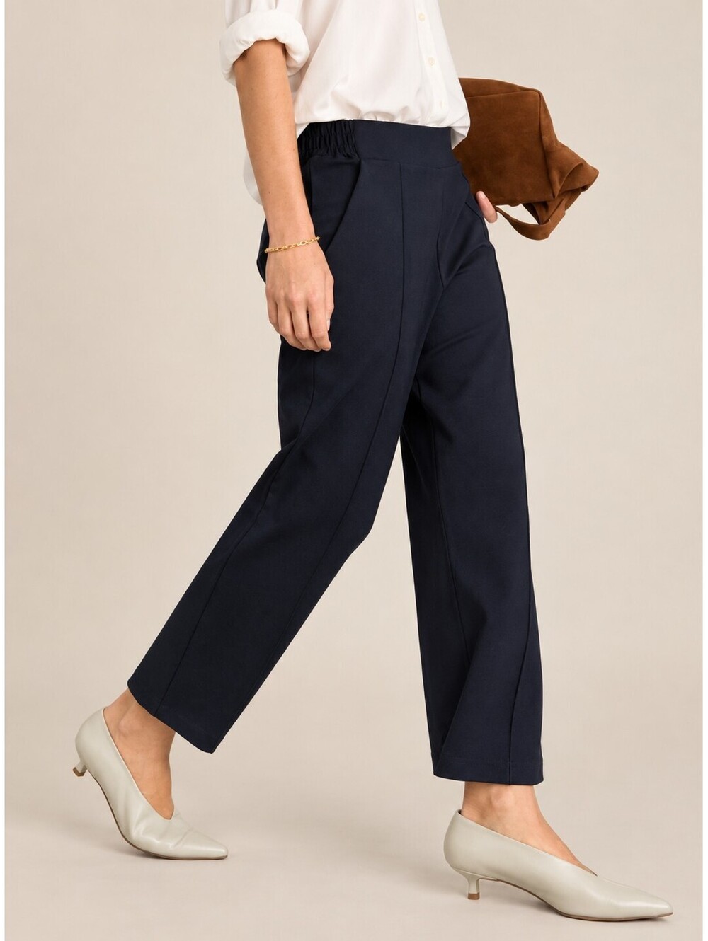 LOFT Navy Pull-On Tapered Ankle Tailored Preppy Pants Trousers Women’s M Tall